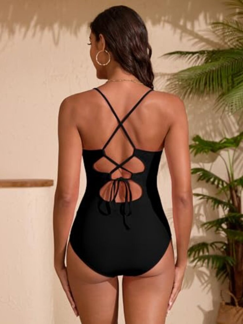Women's Mesh One Piece Swimsuits Tummy Control - Picture 2 of 6